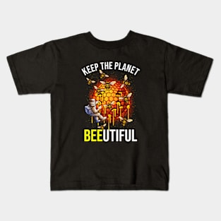 Keep The Planet Beeutiful Kids T-Shirt